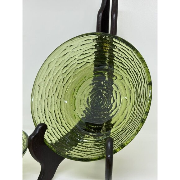 VTGG Anchor Hocking Soreno 6"x1.75" Set-of-4 Swirl Glass Serving Bowl Avocado - Picture 2 of 7